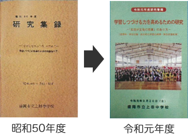 昭和50年度と令和元年度の研究集録表紙